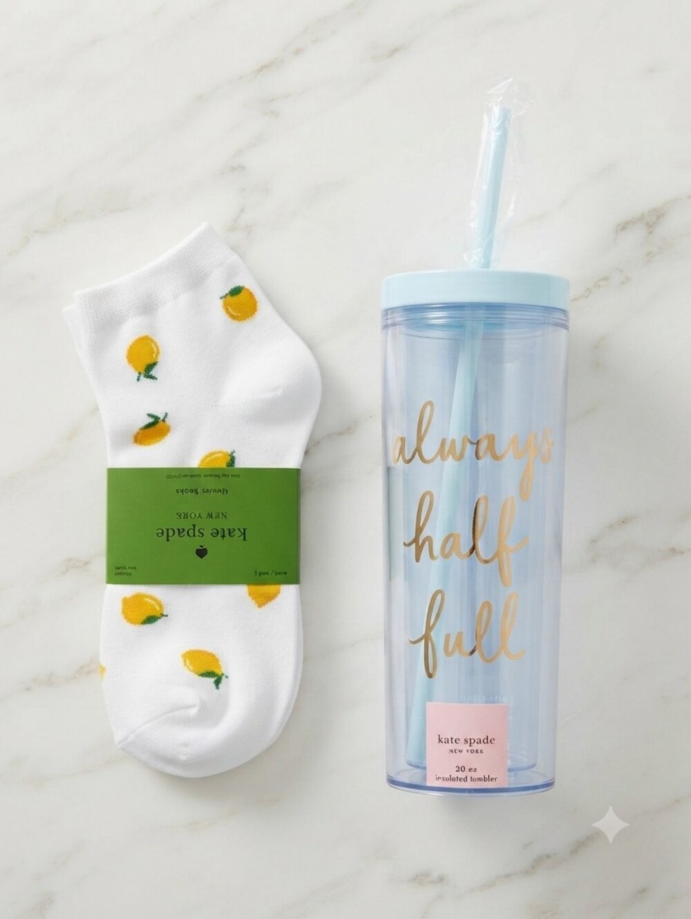 kate spade Light Blue 'Always Half Full' Insulated Tumbler